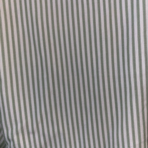 Men's IZOD Casual Button Down Shirt XL White Green Striped 100% Cotton - Picture 4 of 5